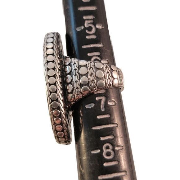 John Hardy Large Sterling Dot Oval Ring - Sz. 6.5 - Picture 9 of 11